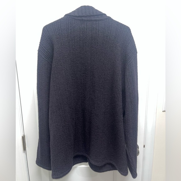 Allen Solly Cardigan Sweater Mens XL Black Wool Blend 4 Button Pockets - Picture 2 of 7